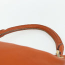 PRADA Shoulder Bag Leather Orange Gold Auth 178079A-8