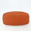 PRADA Shoulder Bag Leather Orange Gold Auth 178079A-9