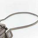 PRADA Handtas met Plissé Leer 2-weg Grijs Zilver Auth 178080A-15