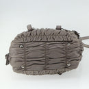 PRADA Handtas met Plissé Leer 2-weg Grijs Zilver Auth 178080A-5