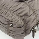 PRADA Handtas met Plissé Leer 2-weg Grijs Zilver Auth 178080A-17