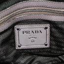 PRADA Handtas met Plissé Leer 2-weg Grijs Zilver Auth 178080A-22