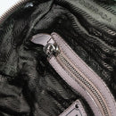 PRADA Handtas met Plissé Leer 2-weg Grijs Zilver Auth 178080A-25