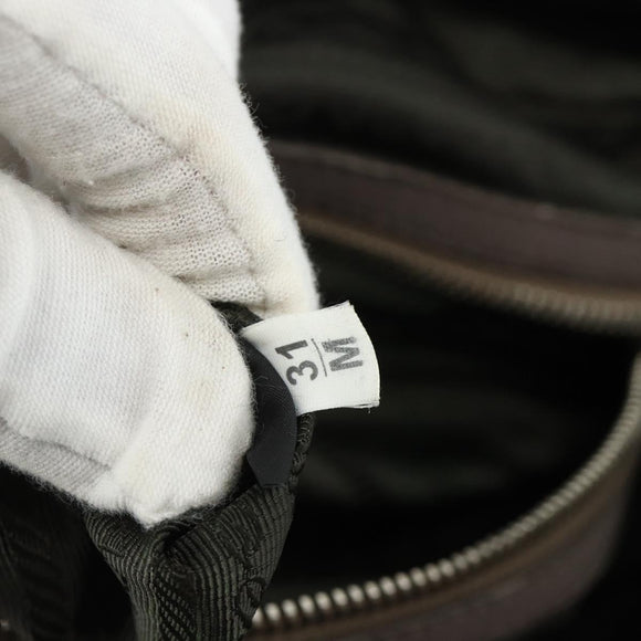 PRADA Handtas met Plissé Leer 2-weg Grijs Zilver Auth 178080A