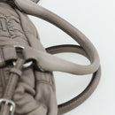 PRADA Handtas met Plissé Leer 2-weg Grijs Zilver Auth 178080A-14