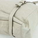 PRADA Tote Bag Leather Ivory Silver Auth 178082A-9