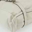 PRADA Tote Bag Leather Ivory Silver Auth 178082A-14