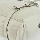 PRADA Tote Bag Leather Ivory Silver Auth 178082A-15