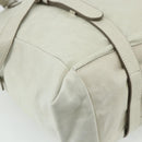PRADA Tote Bag Leather Ivory Silver Auth 178082A-16