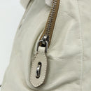 PRADA Tote Bag Leather Ivory Silver Auth 178082A-19
