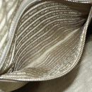 PRADA Tote Bag Leather Ivory Silver Auth 178082A-24