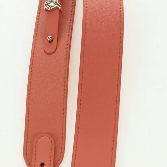 Christian Dior Shoulder Strap Leather 41.7"" Pink Auth 178089M