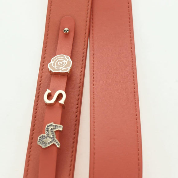 Christian Dior Shoulder Strap Leather 41.7"" Pink Auth 178089M