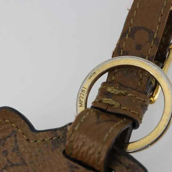 LOUIS VUITTON Catgram Porte Cles Porto Address Charm Schwarz MP2281 Auth 178090A
