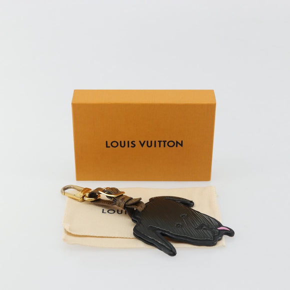 LOUIS VUITTON Catgram Porte Cles Porto Address Charm Schwarz MP2281 Auth 178090A