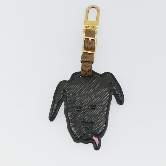 LOUIS VUITTON Catgram Porte Cles Porto Address Charm Schwarz MP2281 Auth 178090A