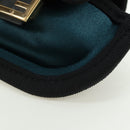 FENDI Picobucket AirPods Case Neck Pouch Bag Satin Black Gold Auth 178091M-16