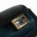 FENDI Picobucket AirPods Case Neck Pouch Bag Satin Black Gold Auth 178091M-19
