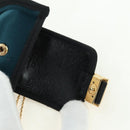FENDI Picobucket AirPods Case Neck Pouch Bag Satin Black Gold Auth 178091M-10