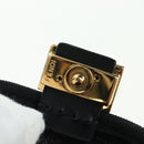 FENDI Picobucket AirPods Case Neck Pouch Bag Satin Black Gold Auth 178091M-20