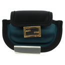 FENDI Picobucket AirPods Case Neck Pouch Bag Satin Black Gold Auth 178091M-13