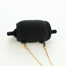 FENDI Picobucket AirPods Case Neck Pouch Bag Satin Black Gold Auth 178091M-6