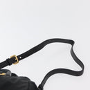 PRADA Handtas Nylon 2-weg Zwart Goud Auth 178100-15