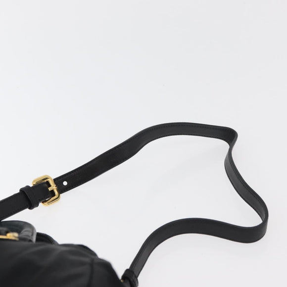 PRADA Handtas Nylon 2-weg Zwart Goud Auth 178100