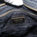 PRADA Handtas Nylon 2-weg Zwart Goud Auth 178100-20