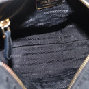 PRADA Handtas Nylon 2-weg Zwart Goud Auth 178100-11