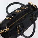 PRADA Handtas Nylon 2-weg Zwart Goud Auth 178100-6