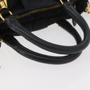 PRADA Handtas Nylon 2-weg Zwart Goud Auth 178100-7