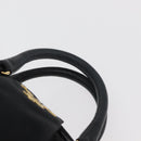 PRADA Handtas Nylon 2-weg Zwart Goud Auth 178100-14