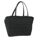 FENDI Zucchino Canvas Hand Bag Black Silver Auth 178108-1
