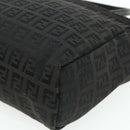 FENDI Zucchino Canvas Hand Bag Black Silver Auth 178108-9