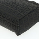 FENDI Zucchino Canvas Hand Bag Black Silver Auth 178108-15