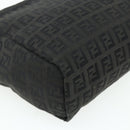 FENDI Zucchino Canvas Hand Bag Black Silver Auth 178108-16