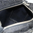 FENDI Zucchino Canvas Hand Bag Black Silver Auth 178108-18