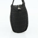 FENDI Zucchino Canvas Hand Bag Black Silver Auth 178108-3