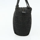 FENDI Zucchino Canvas Hand Bag Black Silver Auth 178108-4