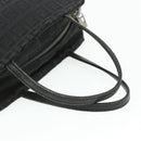 FENDI Zucchino Canvas Hand Bag Black Silver Auth 178108-7