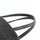 FENDI Zucchino Canvas Hand Bag Black Silver Auth 178108-8