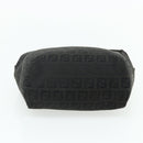 FENDI Zucchino Canvas Hand Bag Black Silver Auth 178108-5
