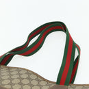 GUCCI GG Supreme Web Sherry Line Tote Bag PVC Beige Red Green Auth 178111-8