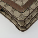 GUCCI GG Supreme Web Sherry Line Bag PVC Beige Gold 14 02 034 Auth 178112-11