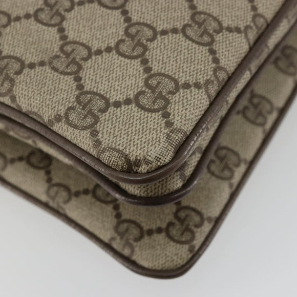 GUCCI GG Supreme Web Sherry Line Bag PVC Beige Gold 14 02 034 Auth 178112
