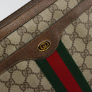 GUCCI GG Supreme Web Sherry Line Bag PVC Beige Gold 14 02 034 Auth 178112-14