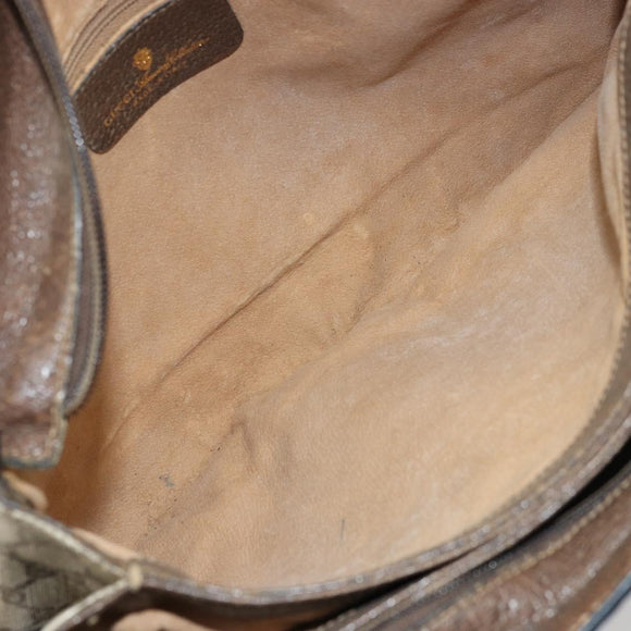 GUCCI GG Supreme Web Sherry Line Bag PVC Beige Gold 14 02 034 Auth 178112
