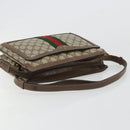 GUCCI GG Supreme Web Sherry Line Bag PVC Beige Gold 14 02 034 Auth 178112-7
