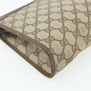 GUCCI GG Supreme Clutch Bag PVC Beige Gold 97 01 037 Auth 178113-11